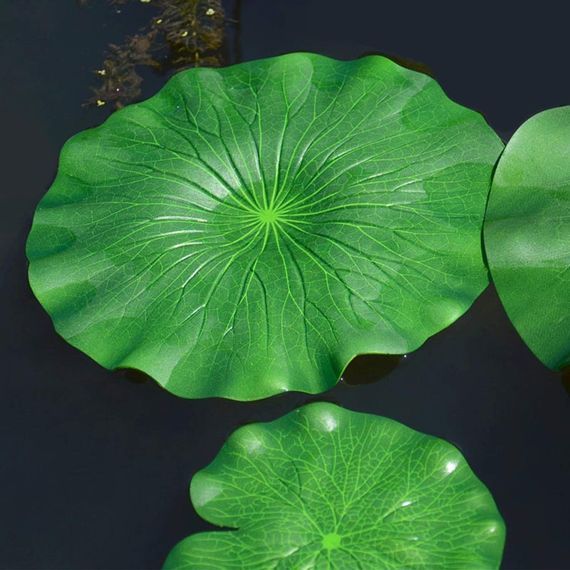 ZAUGONTW 12 Pieces Realistic Lily Pads Leaves  Artificial Floating Foam Lotus Leaves  Water Lily Pads Artificial Foliage Pond Decor for Pond Pool Aquarium Decoration - Image 5